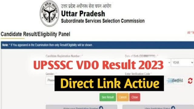 UPSSSC VDO Result 2023 Check